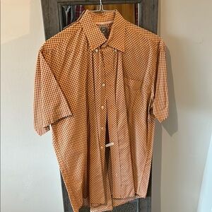 Orange Checkered Men's Shirt